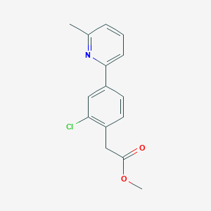 molecular formula C15H14ClNO2 B1474364 Methyl 2-(2-chloro-4-(6-methylpyridin-2-yl)phenyl)acetate CAS No. 1648864-47-4
