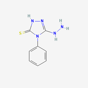 molecular formula C8H9N5S B14743672 5-Hydrazinyl-4-phenyl-2,4-dihydro-3H-1,2,4-triazole-3-thione CAS No. 5319-97-1