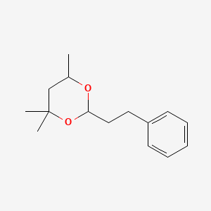 molecular formula C15H22O2 B14743751 4,4,6-Trimethyl-2-(2-phenylethyl)-1,3-dioxane CAS No. 5445-65-8