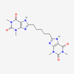 molecular formula C19H24N8O4 B14743848 8,8'-Pentane-1,5-diylbis(1,3-dimethyl-3,7-dihydro-1h-purine-2,6-dione) CAS No. 5426-92-6