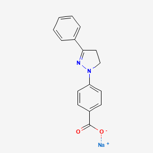 molecular formula C16H13N2NaO2 B14743854 Sodium 4-(3-phenyl-4,5-dihydro-1H-pyrazol-1-yl)benzoate CAS No. 5252-93-7