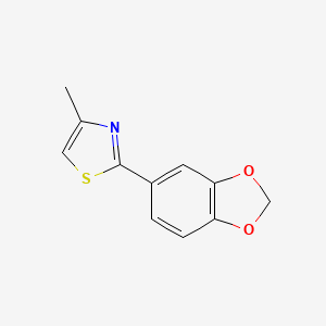 molecular formula C11H9NO2S B14744167 2-(1,3-Benzodioxol-5-yl)-4-methyl-1,3-thiazole CAS No. 5423-17-6