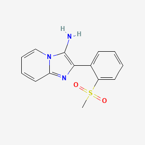 molecular formula C14H13N3O2S B14744231 Imidazo(1,2-a)pyridine, 3-amino-2-(o-methylsulfonylphenyl)- CAS No. 3323-20-4