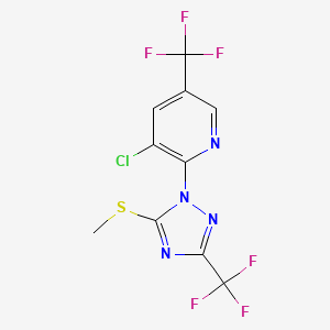 B1474462 3-chloro-2-(5-(methylthio)-3-(trifluoromethyl)-1H-1,2,4-triazol-1-yl)-5-(trifluoromethyl)pyridine CAS No. 1823182-83-7
