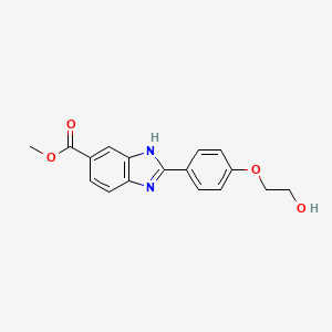 molecular formula C17H16N2O4 B1474463 Methyl 2-[4-(2-hydroxyethoxy)phenyl]-1H-benzimidazole-5-carboxylate CAS No. 1705074-81-2