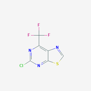 molecular formula C6HClF3N3S B14744698 5-Chloro-7-(trifluoromethyl)[1,3]thiazolo[5,4-d]pyrimidine CAS No. 1998-60-3