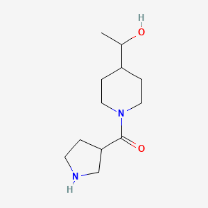 molecular formula C12H22N2O2 B1474474 (4-(1-Hydroxyethyl)piperidin-1-yl)(pyrrolidin-3-yl)methanone CAS No. 1698644-25-5