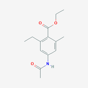 molecular formula C14H19NO3 B14744745 Ethyl 4-acetamido-2-ethyl-6-methylbenzoate CAS No. 5411-18-7