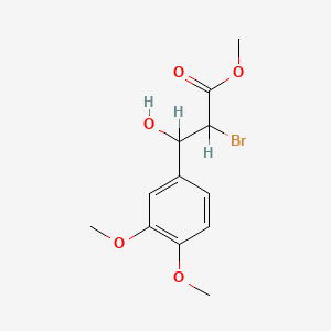 molecular formula C12H15BrO5 B14744795 Methyl 2-bromo-3-(3,4-dimethoxyphenyl)-3-hydroxypropanoate CAS No. 4950-20-3