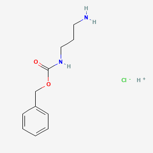 molecular formula C11H17ClN2O2 B14744859 hydron; (phenylmethyl) N-(3-azanylpropyl)carbamate; chloride 