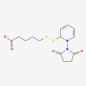 molecular formula C14H17N2O4S2- B14744947 5-[[1-(2,5-dioxopyrrolidin-1-yl)-2H-pyridin-2-yl]disulfanyl]pentanoate 