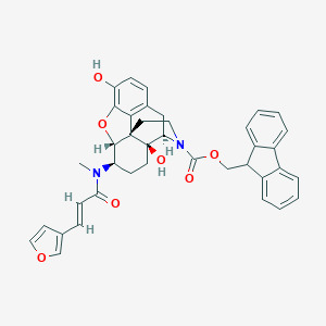 molecular formula C39H36N2O7 B147450 9H-fluoren-9-ylmethyl (4R,4aS,7R,7aR,12bS)-7-[[(E)-3-(furan-3-yl)prop-2-enoyl]-methylamino]-4a,9-dihydroxy-1,2,4,5,6,7,7a,13-octahydro-4,12-methanobenzofuro[3,2-e]isoquinoline-3-carboxylate CAS No. 742075-13-4