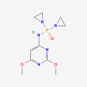 molecular formula C10H16N5O3P B14745018 Phosphinic amide, P,P-bis(1-aziridinyl)-N-(2,6-dimethoxy-4-pyrimidinyl)- CAS No. 2716-79-2