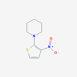molecular formula C9H12N2O2S B14745140 Piperidine, 1-(3-nitro-2-thienyl)- CAS No. 2160-58-9