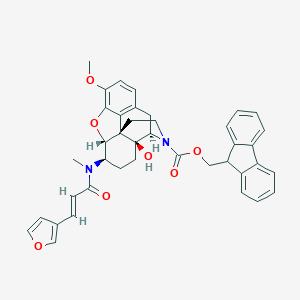 molecular formula C40H38N2O7 B147454 9H-fluoren-9-ylmethyl (4R,4aS,7R,7aR,12bS)-7-[[(E)-3-(furan-3-yl)prop-2-enoyl]-methylamino]-4a-hydroxy-9-methoxy-1,2,4,5,6,7,7a,13-octahydro-4,12-methanobenzofuro[3,2-e]isoquinoline-3-carboxylate CAS No. 742075-11-2