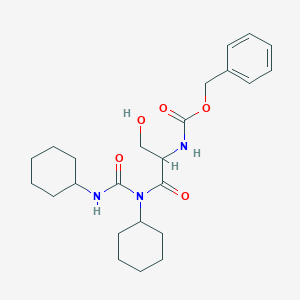 molecular formula C24H35N3O5 B14745412 benzyl N-[1-[cyclohexyl(cyclohexylcarbamoyl)amino]-3-hydroxy-1-oxopropan-2-yl]carbamate CAS No. 1738-92-7