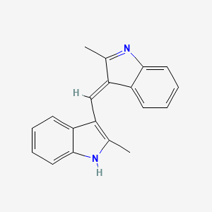 molecular formula C19H16N2 B14745424 Indole, 2-methyl-3-[(2-methyl-3H-indol-3-ylidene)methyl]- CAS No. 525-58-6