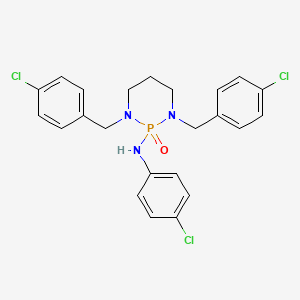 molecular formula C23H23Cl3N3OP B14745445 N-(4-chlorophenyl)-1,3-bis[(4-chlorophenyl)methyl]-2-oxo-1,3,2lambda5-diazaphosphinan-2-amine CAS No. 1059-45-6