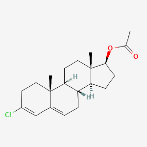 molecular formula C21H29ClO2 B14745693 [(8R,9S,10R,13S,14S,17S)-3-chloro-10,13-dimethyl-2,7,8,9,11,12,14,15,16,17-decahydro-1H-cyclopenta[a]phenanthren-17-yl] acetate CAS No. 903-28-6