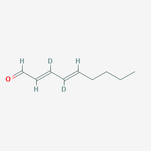 molecular formula C9H14O B147457 (2E,4E)-3,4-Dideuterionona-2,4-dienal CAS No. 239440-86-9
