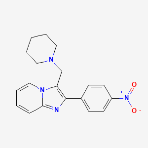 molecular formula C19H20N4O2 B14745762 Imidazo(1,2-a)pyridine, 2-(p-nitrophenyl)-3-(piperidinomethyl)- CAS No. 3323-00-0