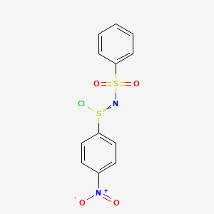 molecular formula C12H9ClN2O4S2 B14746001 N-(Benzenesulfonyl)-4-nitrobenzene-1-sulfinimidoyl chloride CAS No. 5184-31-6