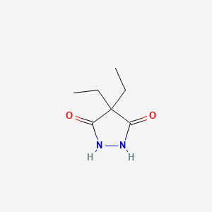 molecular formula C7H12N2O2 B14746011 3,5-Pyrazolidinedione, 4,4-diethyl- CAS No. 4744-72-3