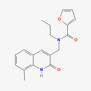 molecular formula C19H20N2O3 B14746015 N-[(8-methyl-2-oxo-1,2-dihydroquinolin-3-yl)methyl]-N-propylfuran-2-carboxamide CAS No. 5305-61-3