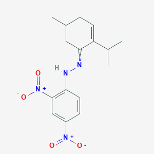 molecular formula C16H20N4O4 B14746302 N-[(5-Methyl-2-propan-2-YL-1-cyclohex-2-enylidene)amino]-2,4-dinitro-aniline CAS No. 5113-68-8
