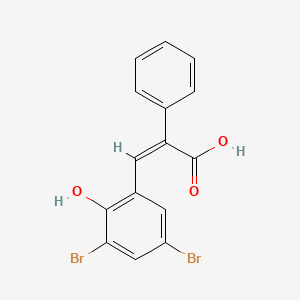 molecular formula C15H10Br2O3 B14746316 3-(3,5-Dibromo-2-hydroxyphenyl)-2-phenyl-acrylic acid CAS No. 5325-38-2