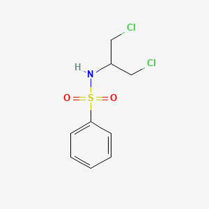 molecular formula C9H11Cl2NO2S B14746355 N-(1,3-dichloropropan-2-yl)benzenesulfonamide CAS No. 832-24-6