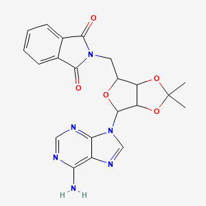 molecular formula C21H20N6O5 B14746359 5'-Deoxy-5'-(1,3-dihydro-1,3-dioxo-2H-isoindol-2-yl)-2',3'-O-(1-methylethylidene)adenosine 