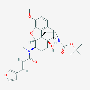 molecular formula C30H36N2O7 B147464 tert-butyl (4R,4aS,7R,7aR,12bS)-7-[[(E)-3-(furan-3-yl)prop-2-enoyl]-methylamino]-4a-hydroxy-9-methoxy-1,2,4,5,6,7,7a,13-octahydro-4,12-methanobenzofuro[3,2-e]isoquinoline-3-carboxylate CAS No. 742075-09-8