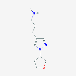 molecular formula C11H19N3O B1474643 methyl({3-[1-(oxolan-3-yl)-1H-pyrazol-4-yl]propyl})amine CAS No. 1780923-23-0