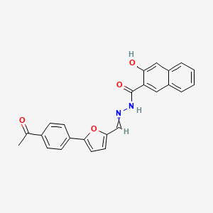 molecular formula C24H18N2O4 B14746502 N-[[5-(4-acetylphenyl)-2-furyl]methylideneamino]-3-hydroxy-naphthalene-2-carboxamide CAS No. 5324-76-5
