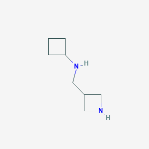 molecular formula C8H16N2 B1474651 N-(azetidin-3-ylmethyl)cyclobutanamine CAS No. 1566657-06-4