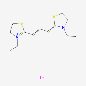 molecular formula C13H21IN2S2 B14746576 Thiazolium, 3-ethyl-2-[3-(3-ethyl-2-thiazolidinylidene)-1-propenyl]-4,5-dihydro-, iodide CAS No. 3065-71-2