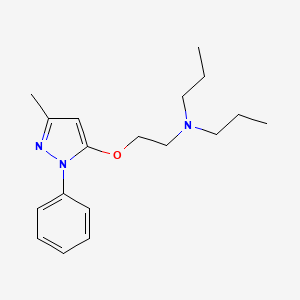 molecular formula C18H27N3O B14746588 Pyrazole, 5-(2-(dipropylamino)ethoxy)-3-methyl-1-phenyl- CAS No. 5372-14-5