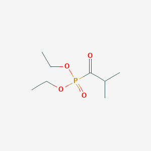 molecular formula C8H17O4P B14746667 Phosphonic acid, (2-methyl-1-oxopropyl)-, diethyl ester CAS No. 1523-69-9