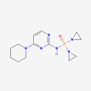 molecular formula C13H21N6OP B14746725 Phosphinic amide, P,P-bis(1-aziridinyl)-N-(4-piperidino-2-pyrimidinyl)- CAS No. 3223-17-4