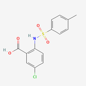 molecular formula C14H12ClNO4S B14746940 5-Chloro-2-[(4-methylbenzene-1-sulfonyl)amino]benzoic acid CAS No. 897-82-5