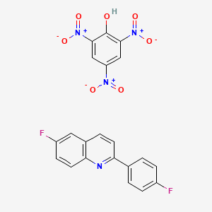 molecular formula C21H12F2N4O7 B14746963 6-Fluoro-2-(4-fluorophenyl)quinoline;2,4,6-trinitrophenol CAS No. 670-90-6