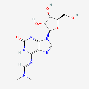 molecular formula C13H18N6O5 B14747123 N'-[9-[(2R,3R,4S,5R)-3,4-dihydroxy-5-(hydroxymethyl)oxolan-2-yl]-2-oxo-1H-purin-6-yl]-N,N-dimethylmethanimidamide 
