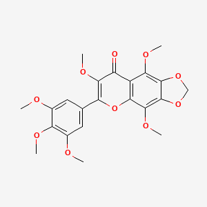 molecular formula C22H22O10 B14747237 3,5,8,3',4',5'-Hexamethoxy-6,7-methylenedioxyflavone 