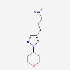 molecular formula C12H21N3O B1474724 methyl({3-[1-(oxan-4-yl)-1H-pyrazol-4-yl]propyl})amine CAS No. 1783792-82-4