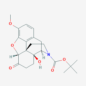 molecular formula C22H27NO6 B147473 tert-butyl (4R,4aS,7aR,12bS)-4a-hydroxy-9-methoxy-7-oxo-2,4,5,6,7a,13-hexahydro-1H-4,12-methanobenzofuro[3,2-e]isoquinoline-3-carboxylate CAS No. 742075-03-2