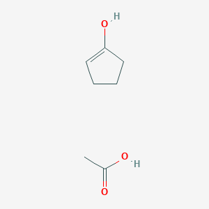 molecular formula C7H12O3 B14747326 Acetic acid--cyclopent-1-en-1-ol (1/1) CAS No. 933-06-2