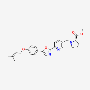 molecular formula C26H29N3O4 B14747451 Methyl ((6-(5-(4-((3-methylbut-2-en-1-yl)oxy)phenyl)oxazol-2-yl)pyridin-3-yl)methyl)-L-prolinate 