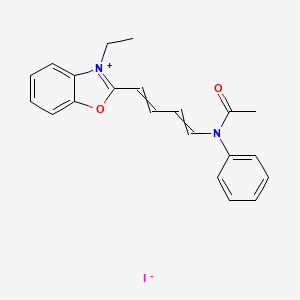 molecular formula C21H21IN2O2 B14747460 Benzoxazolium, 2-[4-(acetylphenylamino)-1,3-butadienyl]-3-ethyl-, iodide CAS No. 5217-54-9
