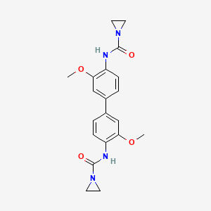 molecular formula C20H22N4O4 B14747488 n,n'-(3,3'-Dimethoxybiphenyl-4,4'-diyl)diaziridine-1-carboxamide CAS No. 3259-67-4